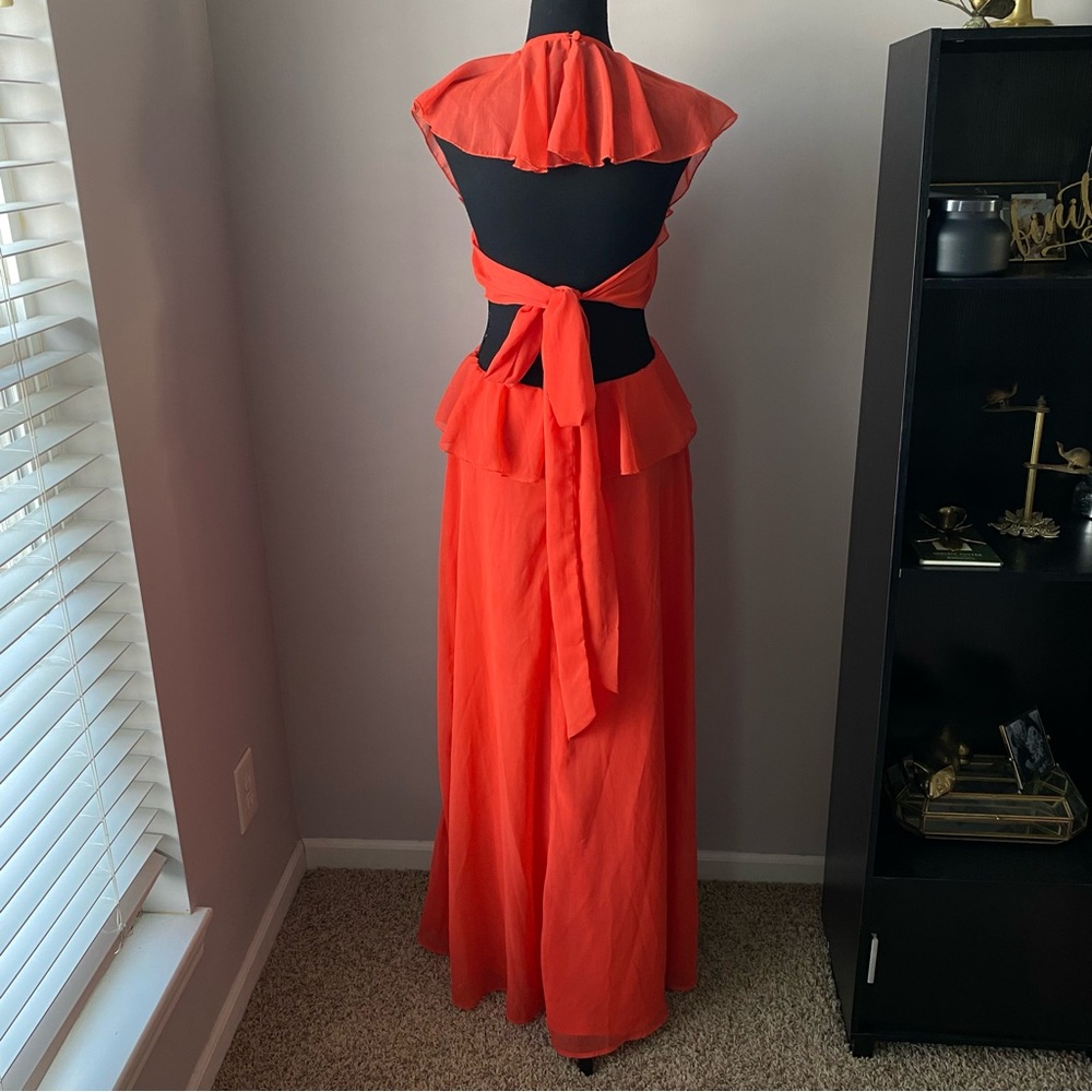 ASOS Orange Ruffle Maxi Dress - Picture 5 of 12